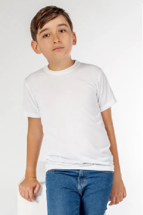 PLAYERA CUELLO REDONDO PARA NIñOS 4000N BLANCA-BLANCO