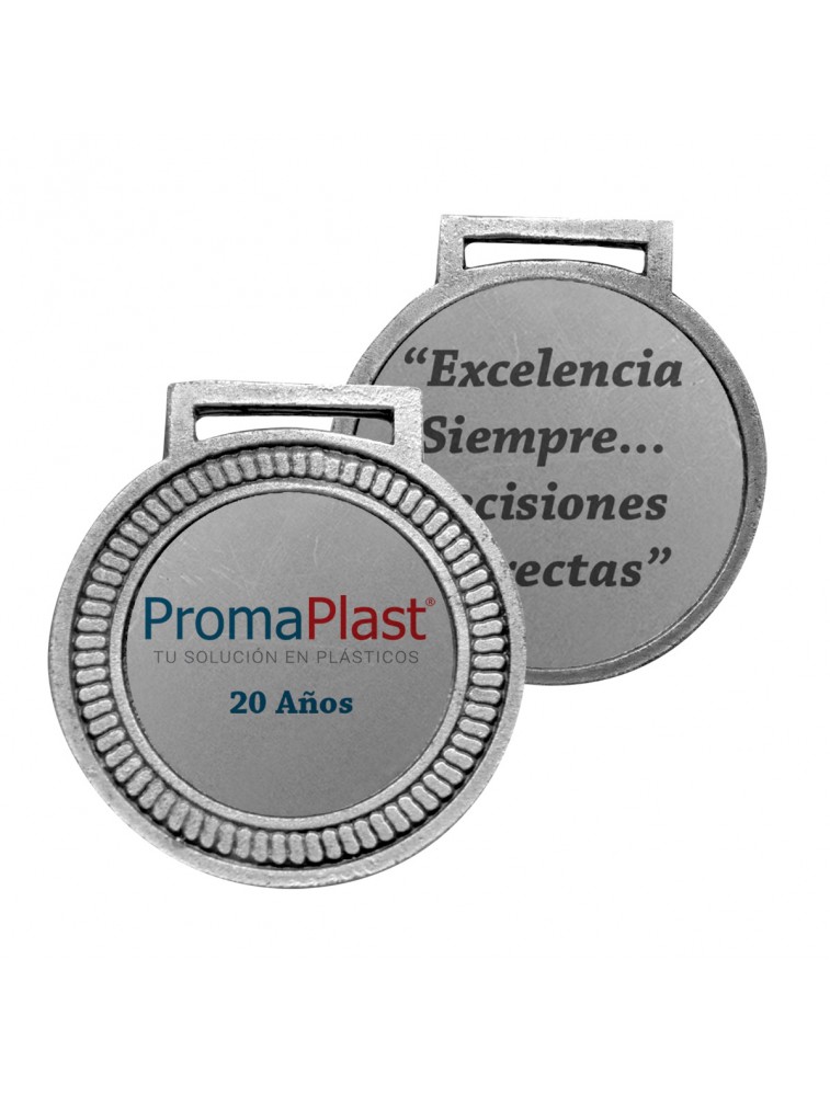 MEDALLA TROQUEL PLATA IMPRESA AMBOS LADOS-PLATA