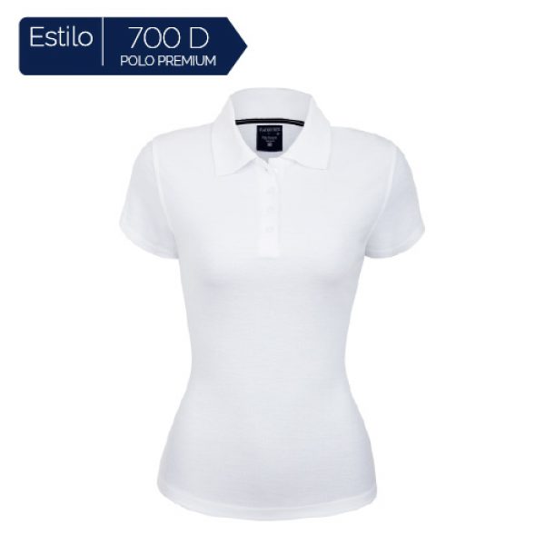 POLO DAMA 700D BLANCA-BLANCO