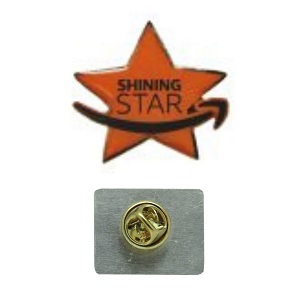 Pin de aluminio SILUETA Y TACHUELA impresión shine color y resina.-A TODO COLOR
