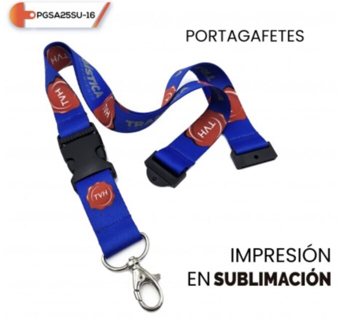 Cinta portagafete  satinada de 25 mm x 85 cms sublimada ambos lados PGSA25SU2C-16-
